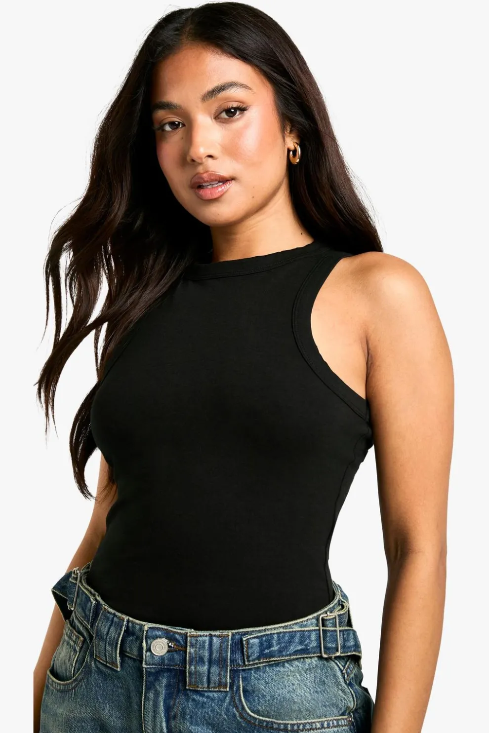 Petite Basic Racer Neck Bodysuit | Nasty Gal