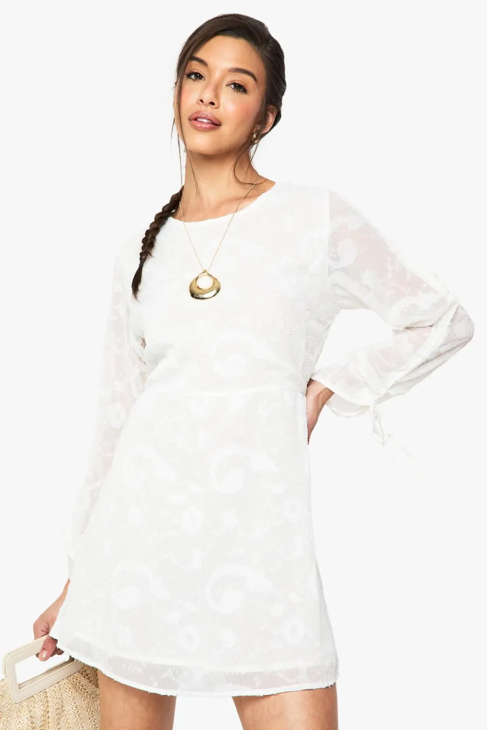 Paisley Jacquard Ruched Mini Dress | Nasty Gal