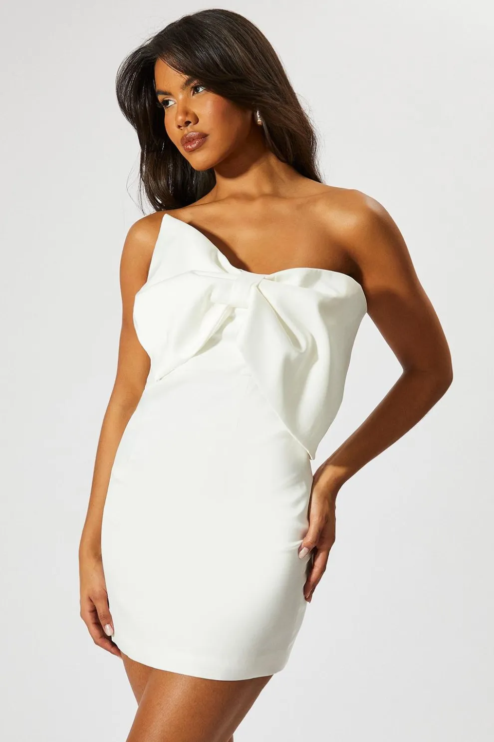 Satin Extreme Bow Mini Dress | Nasty Gal