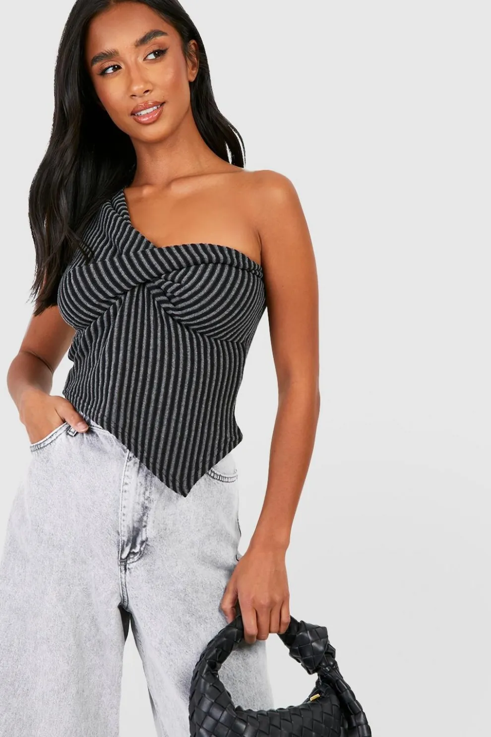 Petite Twist Front Asymmetric Hem Top | Nasty Gal