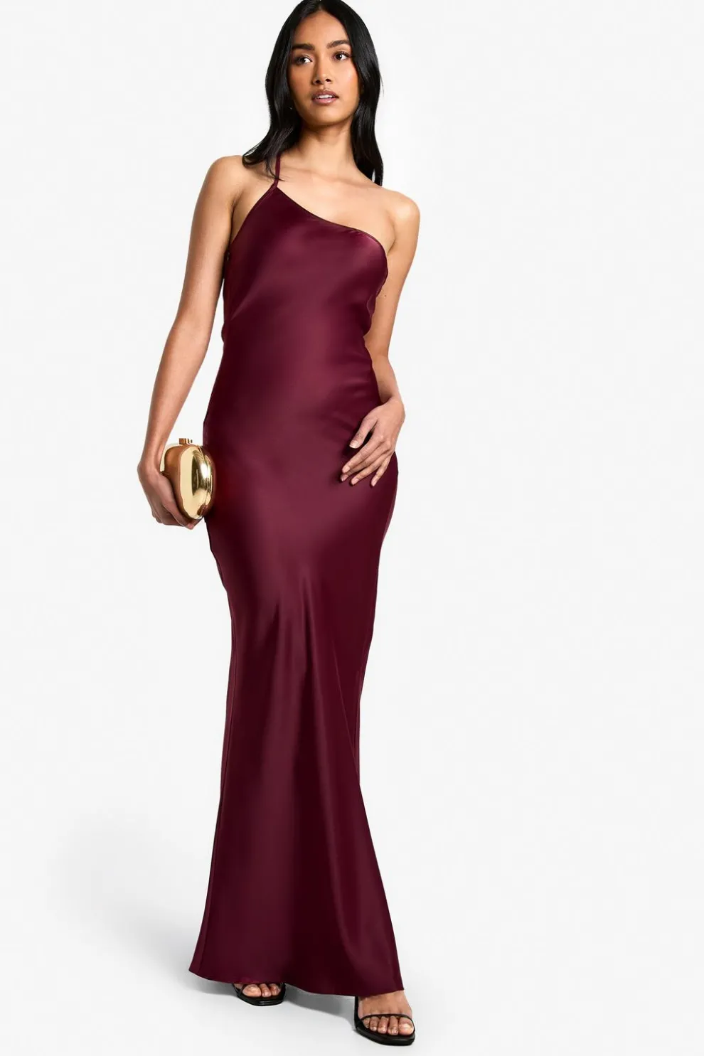 Satin Asymmetric Maxi Dress | Nasty Gal