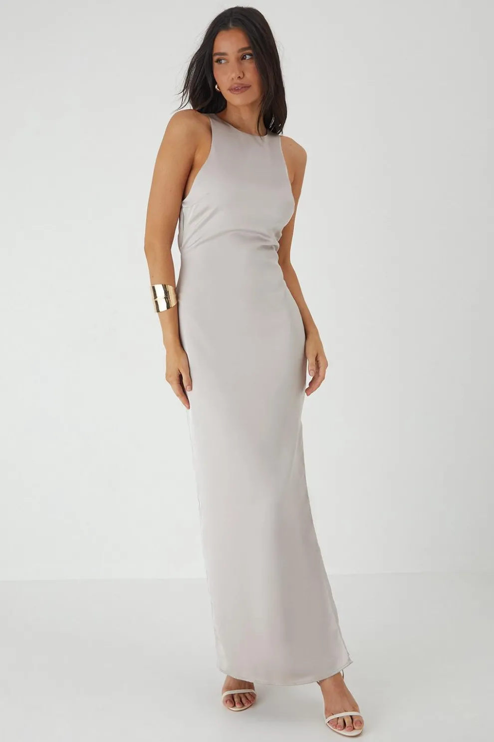 Premium Satin Racer Open Back Bridesmaid Dress | Nasty Gal