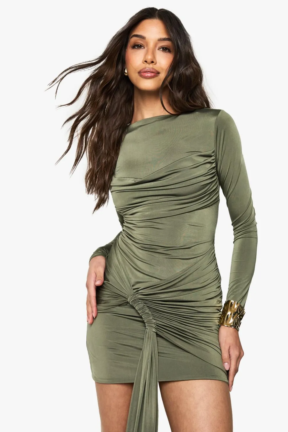 Double Layer Slinky Drape Maxi Dress | Nasty Gal