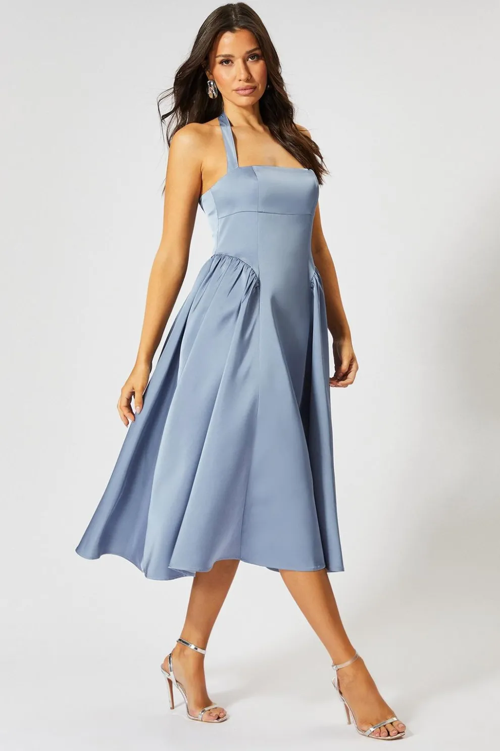 Satin Halterneck Midi Bridesmaid Dress | Nasty Gal