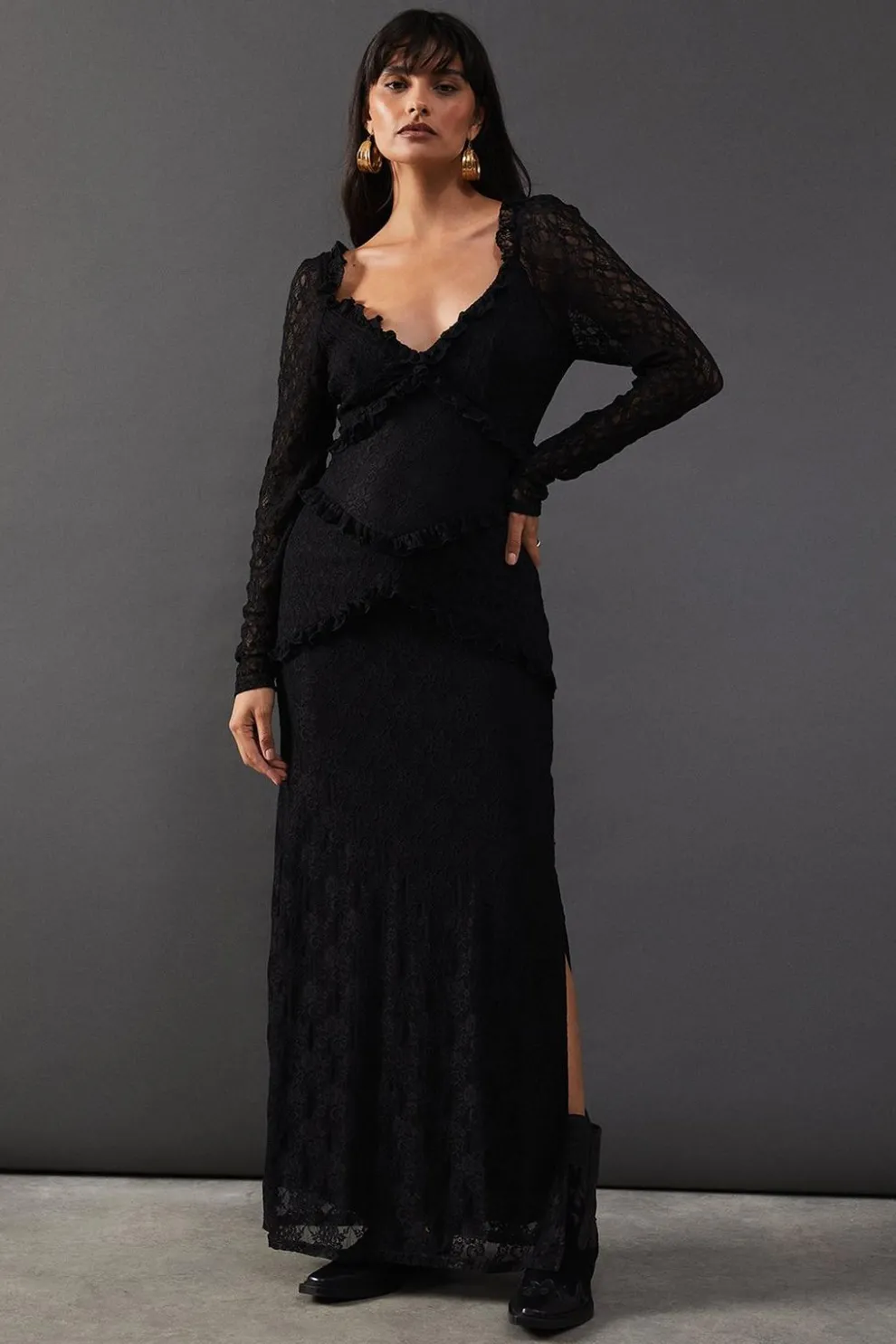 Mixed Lace Sweetheart Neck Maxi Dress | Nasty Gal
