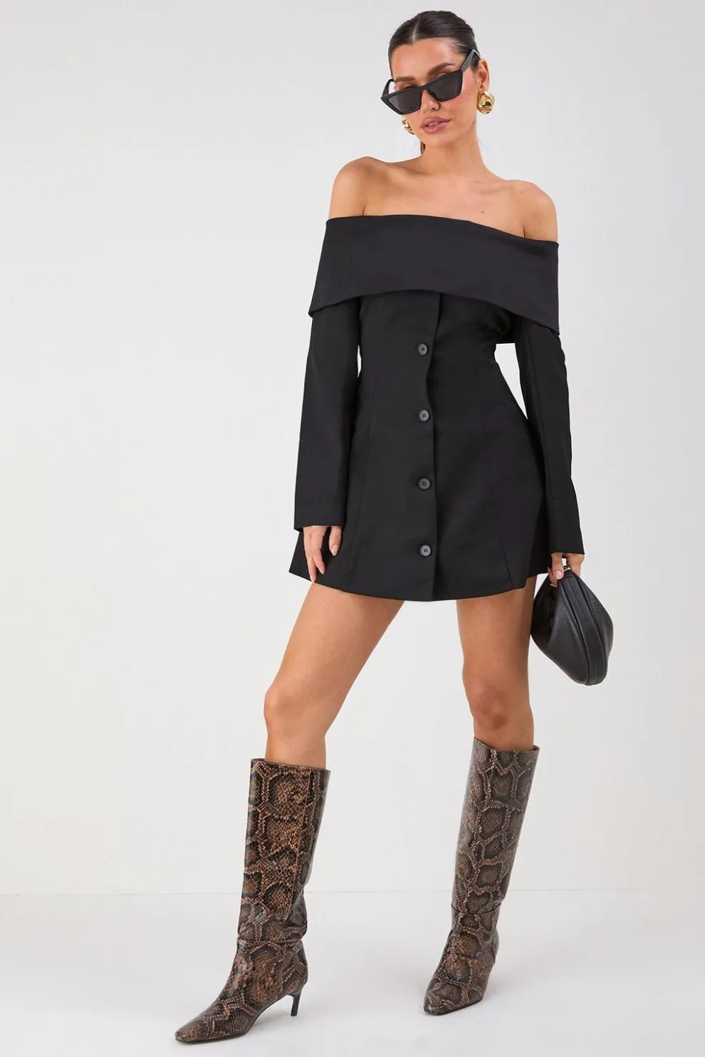 Tailored Bardot Blazer Mini Dress | Nasty Gal